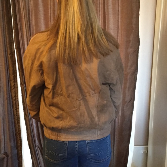 Vintage Brown leather bomber jacket - Picture 5 of 7